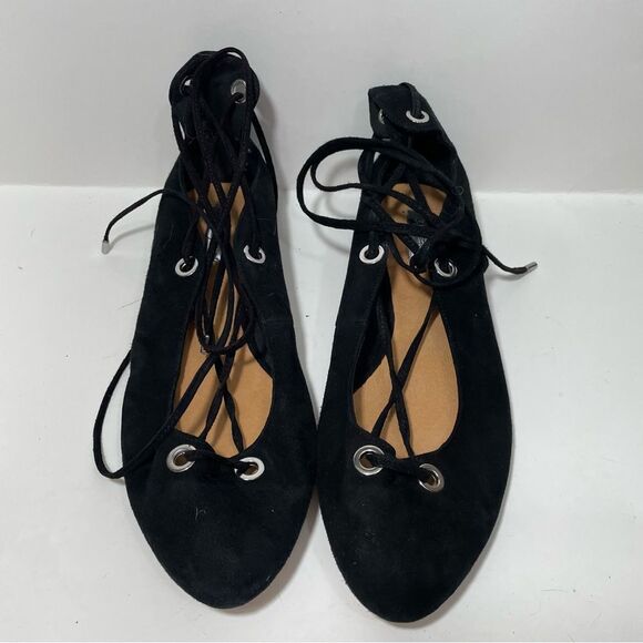 NWT Halogen Black Strappy Pointed Toe Flats - Picture 3 of 7